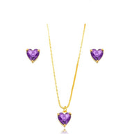 Conjunto corazón amatista