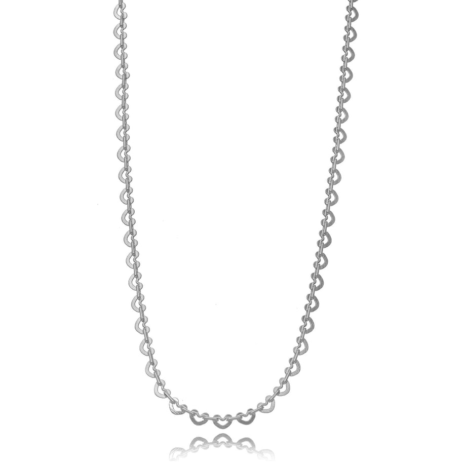 Collar choker corazón liso rodio