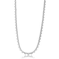 Collar choker corazón liso rodio