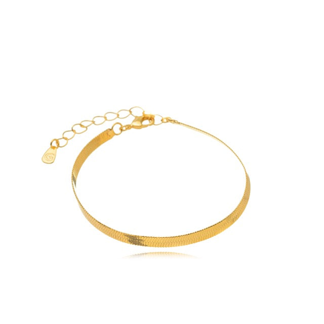 Pulsera cinta lisa oro