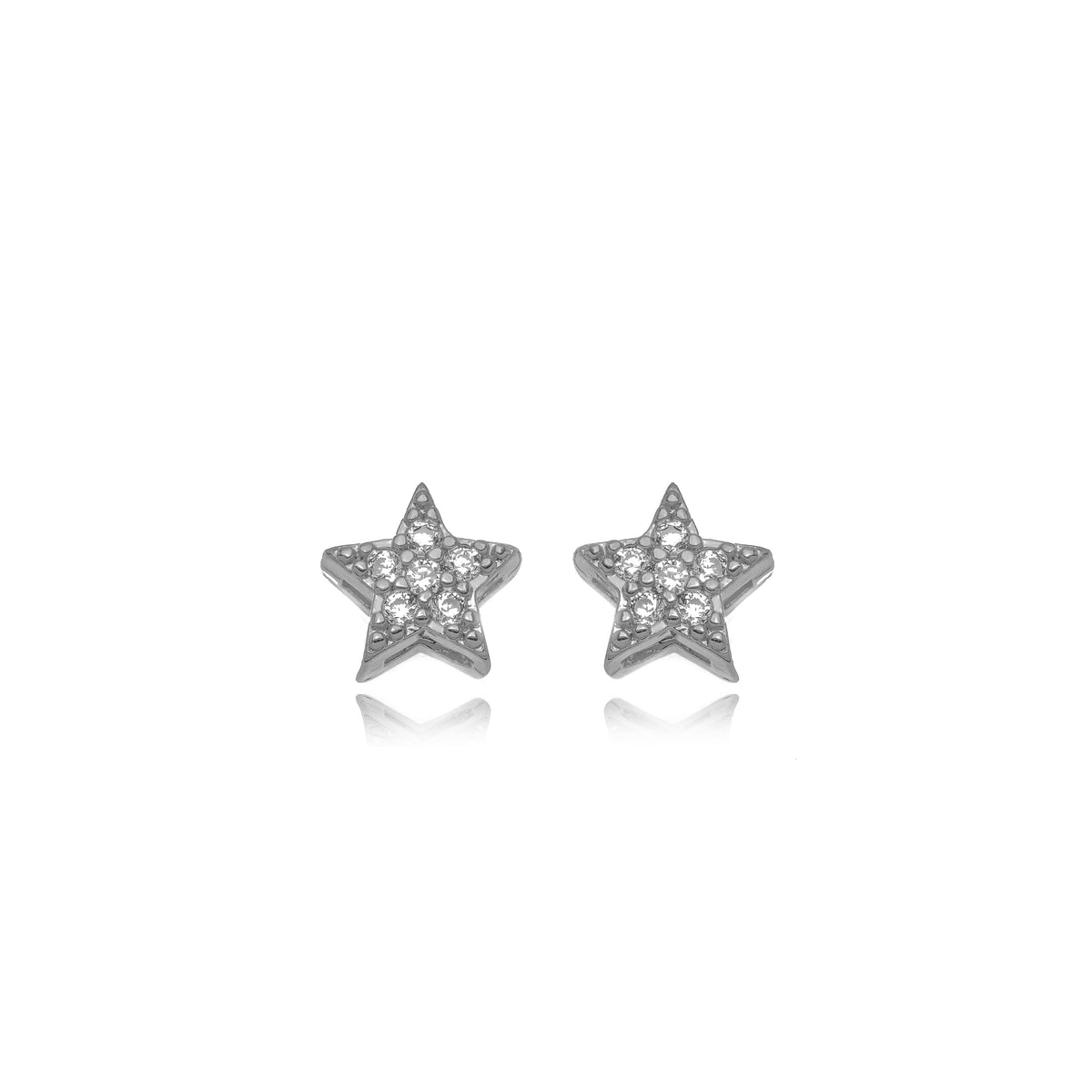 Aro estrella zirconia rodio