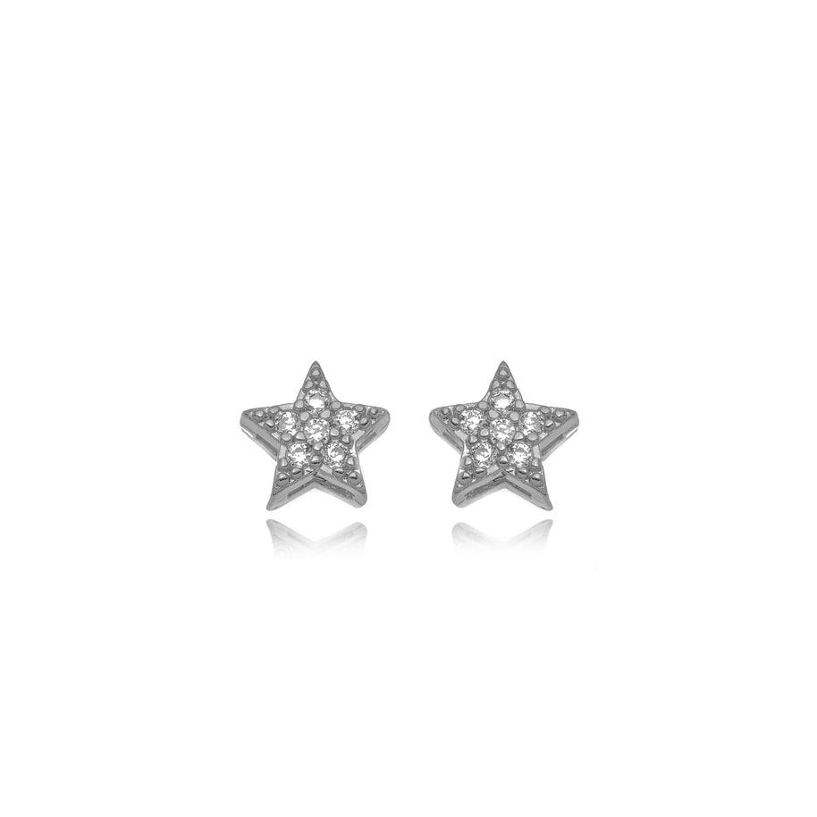 Aro estrella zirconia rodio