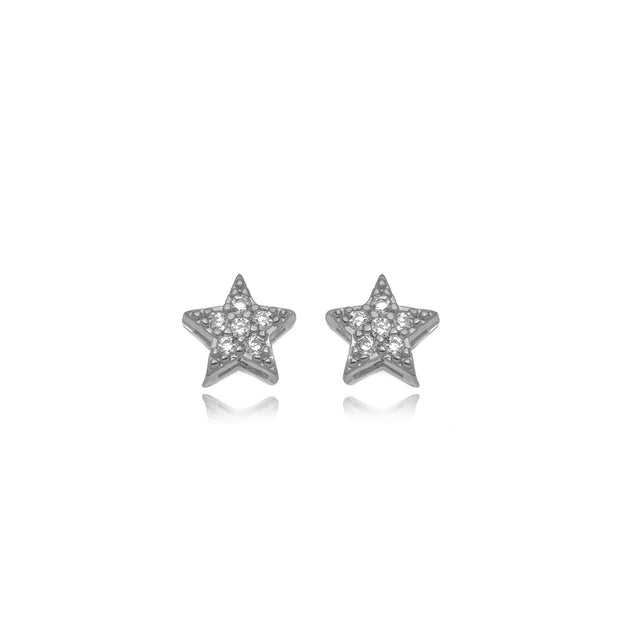 Aro estrella zirconia rodio