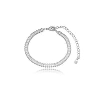 Pulsera cristales baguete rodio