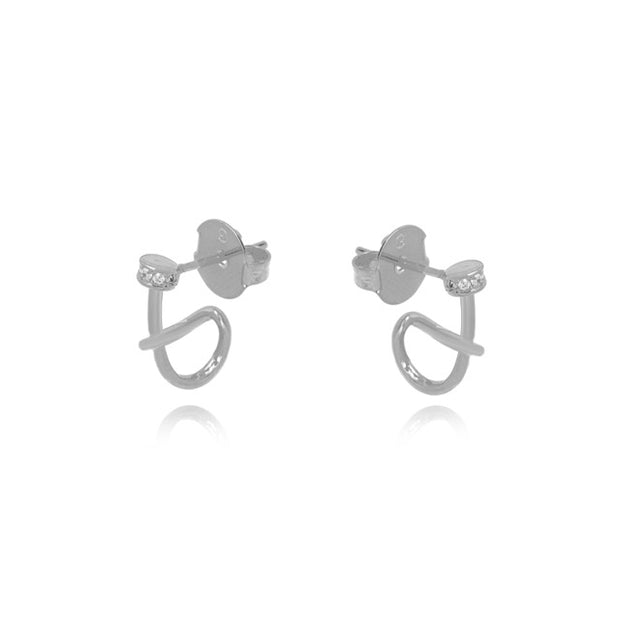 Aro Ear Hook zirconia rodio