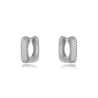 Argolla cuadrada zirconia rodio