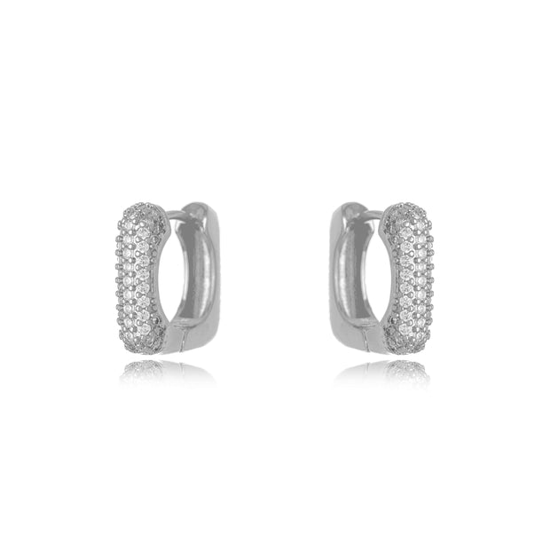 Argolla cuadrada zirconia rodio
