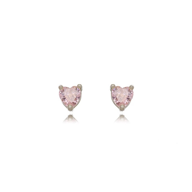 Aro corazón rosa rodio