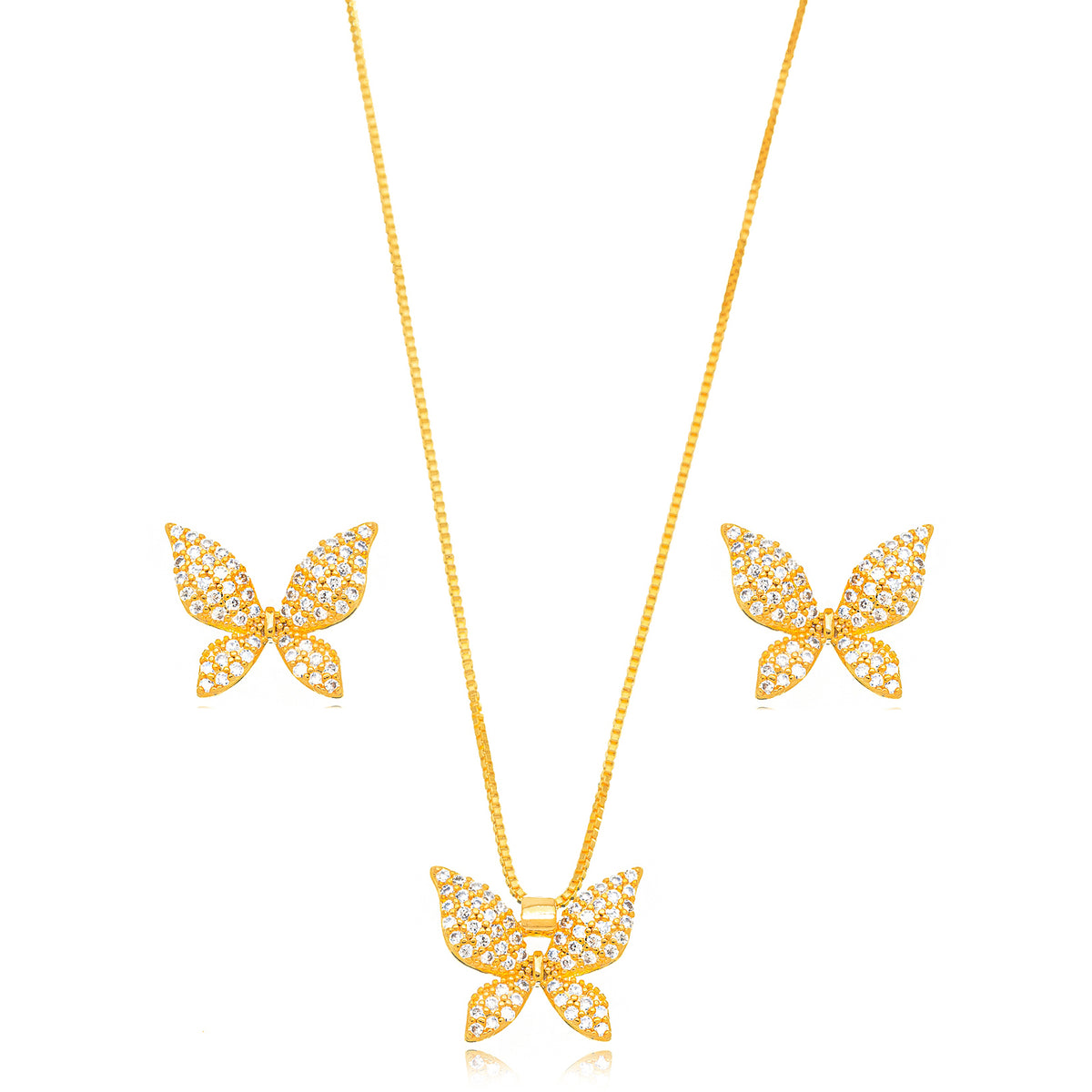 Conjunto mariposa zirconia