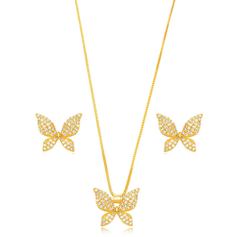 Conjunto mariposa zirconia