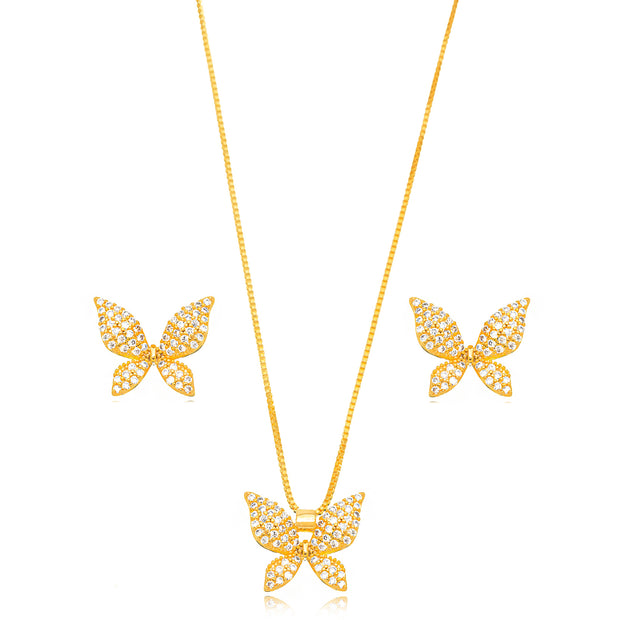 Conjunto mariposa zirconia