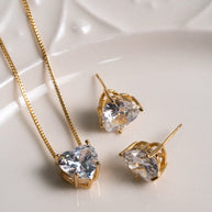 Conjunto punto de luz corazón oro