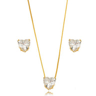 Conjunto punto de luz corazón oro