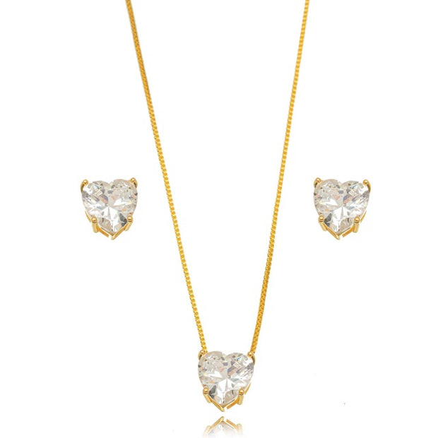 Conjunto punto de luz corazón oro