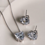 Conjunto punto de luz corazón rodio
