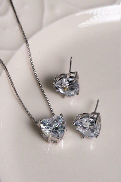 Conjunto punto de luz corazón rodio