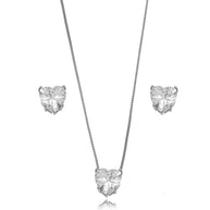 Conjunto punto de luz corazón rodio