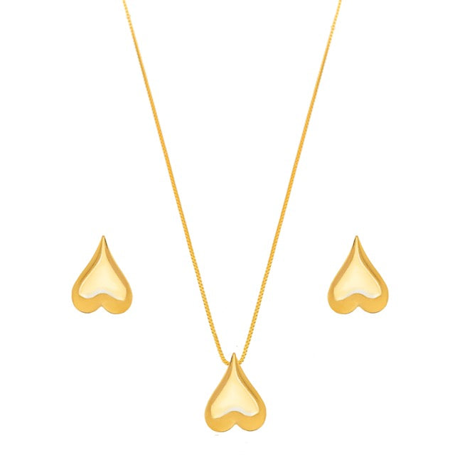 Conjunto corazón oro