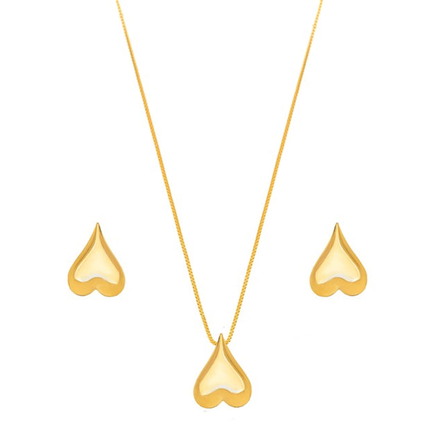 Conjunto corazón oro