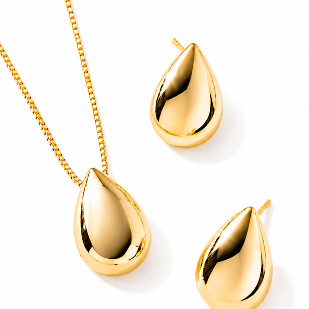 Conjunto gota oro