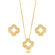 Conjunto trébol zirconia