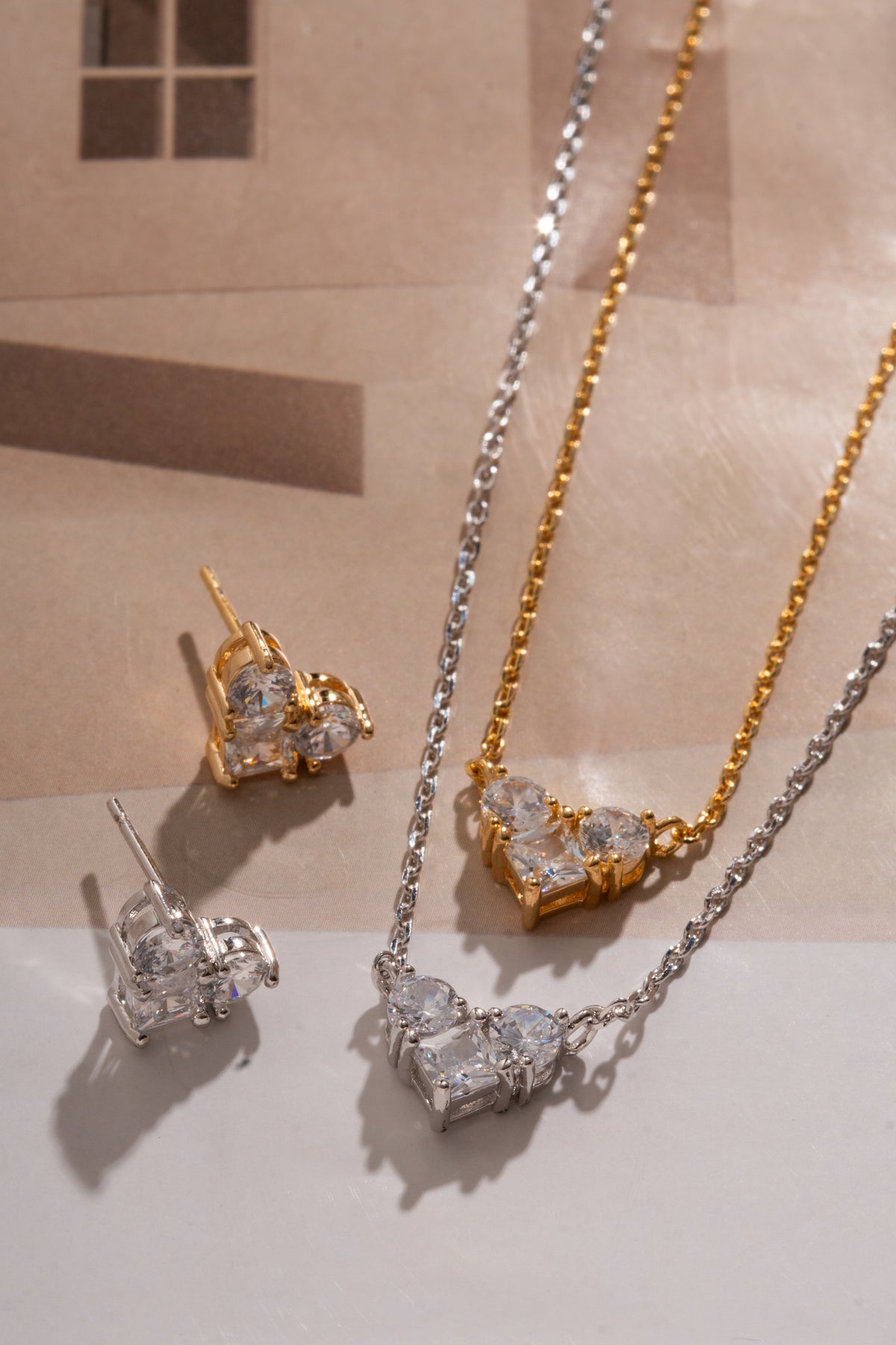 Conjunto corazón cristal
