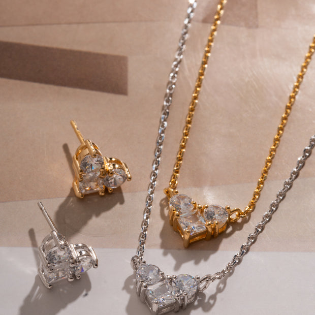 Conjunto corazón cristal