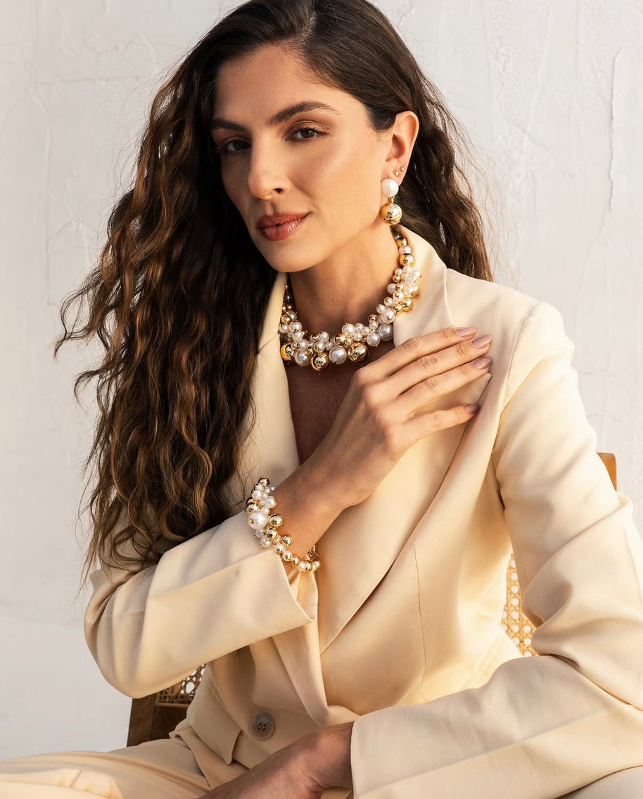 Pulsera esferas y perlas
