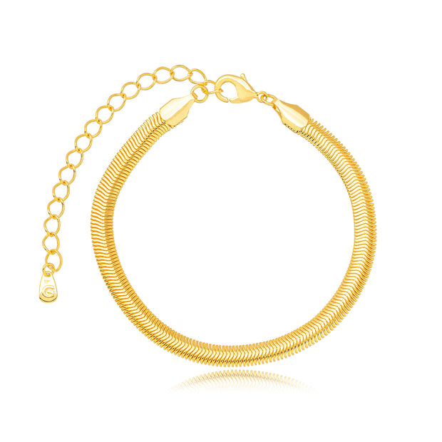 Tobillera malla oro