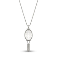 Collar raqueta lisa rodio