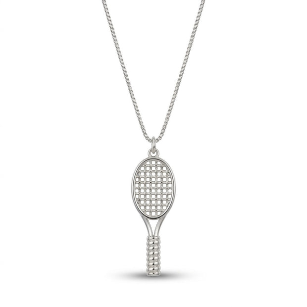 Collar raqueta lisa rodio
