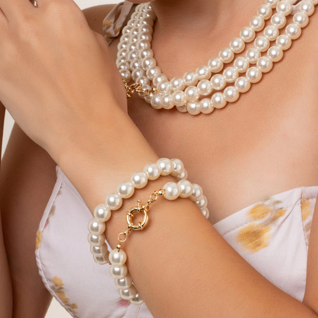 Pulsera perla oro