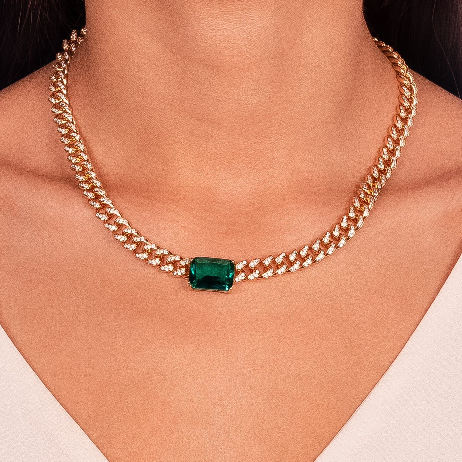 Collar grumet turmalina