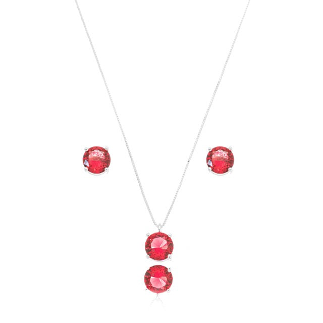Conjunto punto de luz rubelita rodio