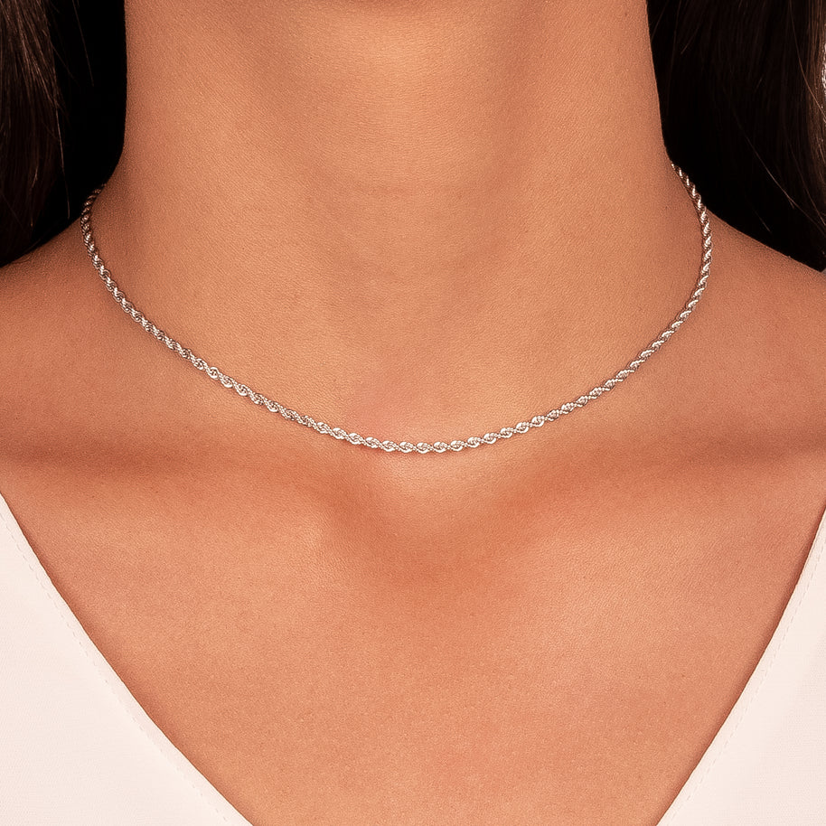 Choker trenzado rodio
