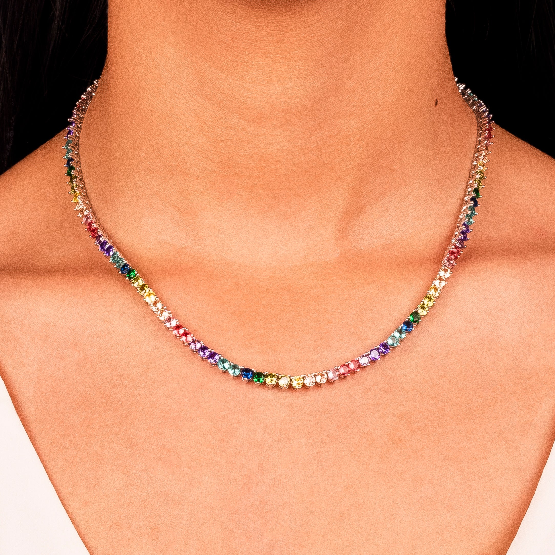 Collar riviera rodio
