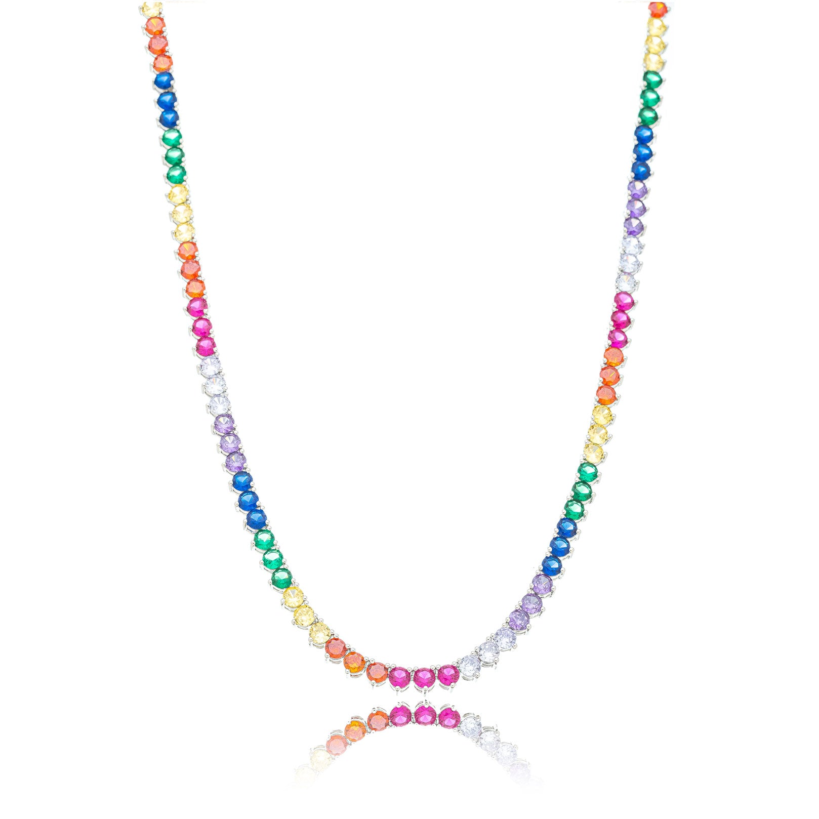 Collar choker riviera cristales rodio