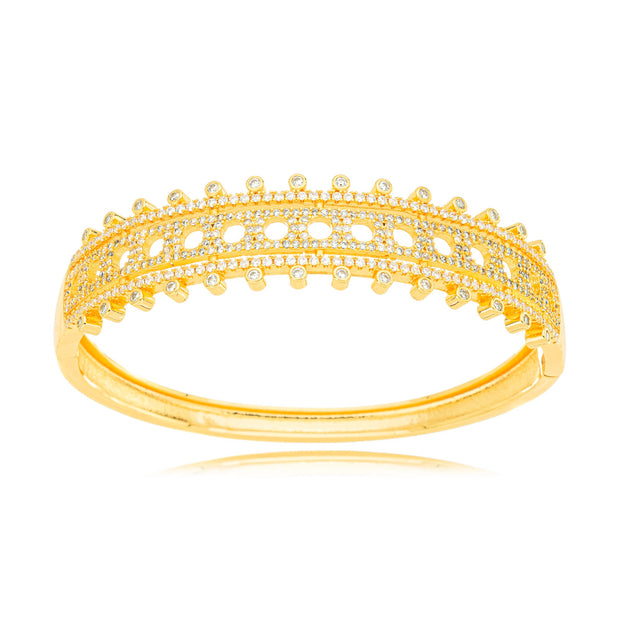 Brazalete vazado zirconia