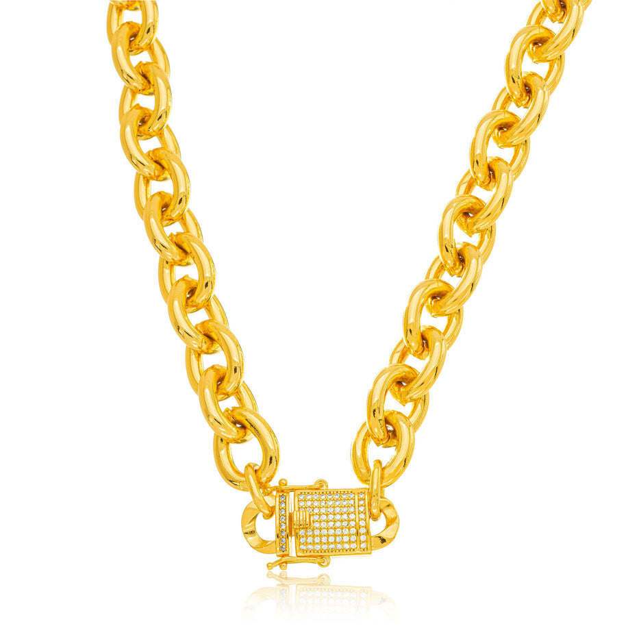 Collar choker eslabones zirconia