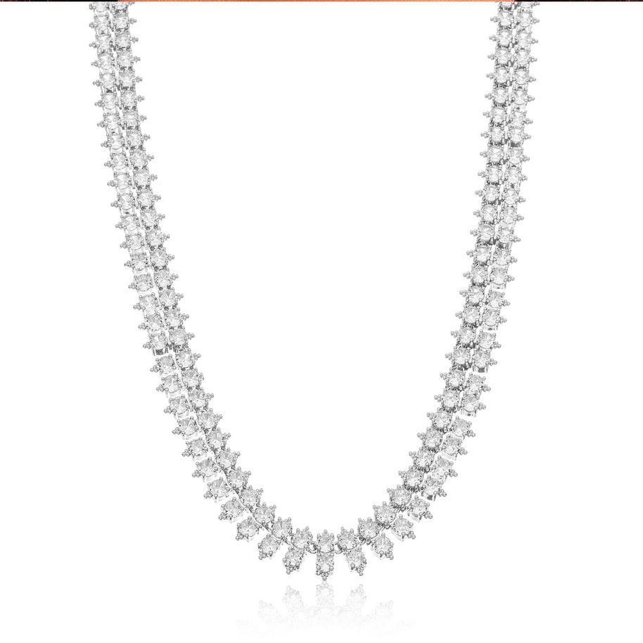 Collar choker cristales rodio