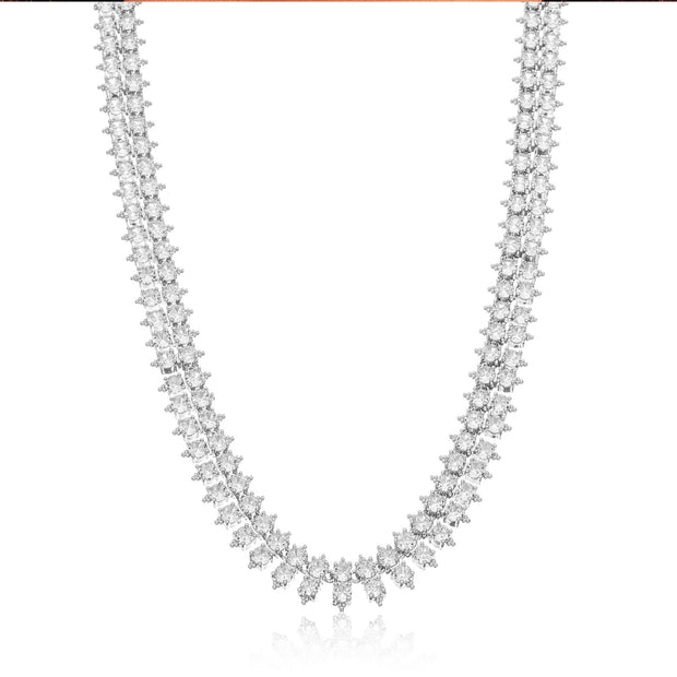 Collar choker cristales rodio