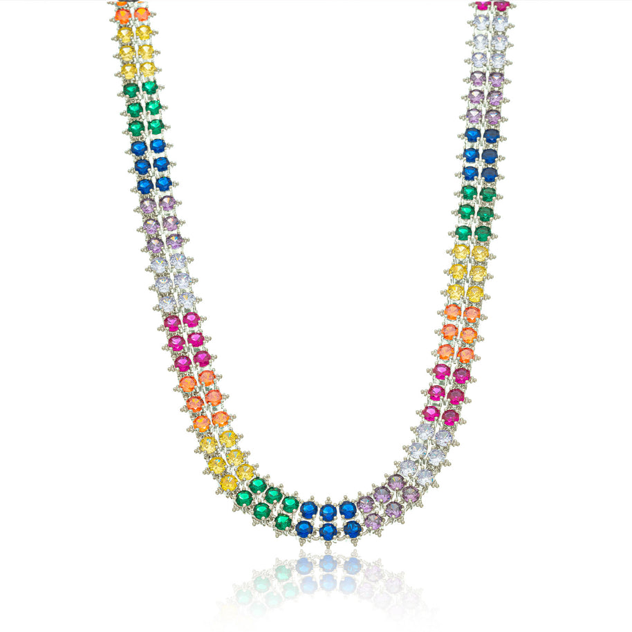 Collar choker colores rodio