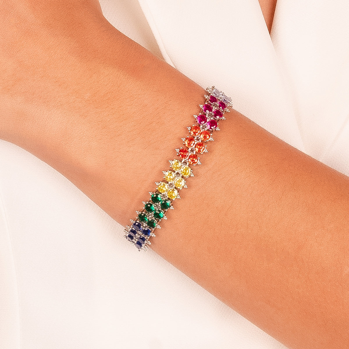 Pulsera colores rodio