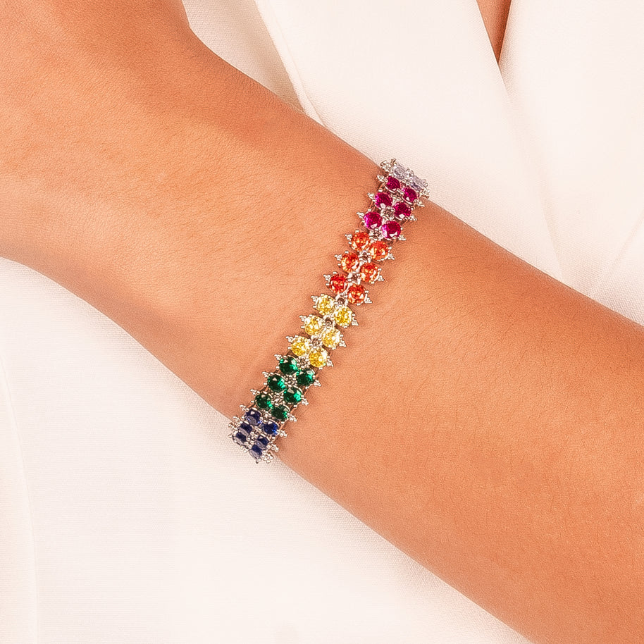 Pulsera colores rodio