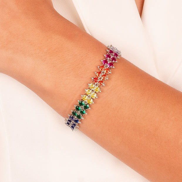 Pulsera colores rodio