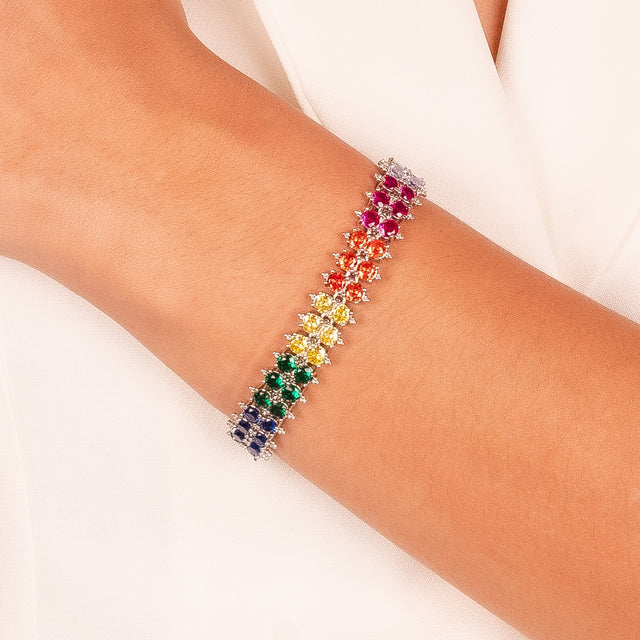 Pulsera colores rodio