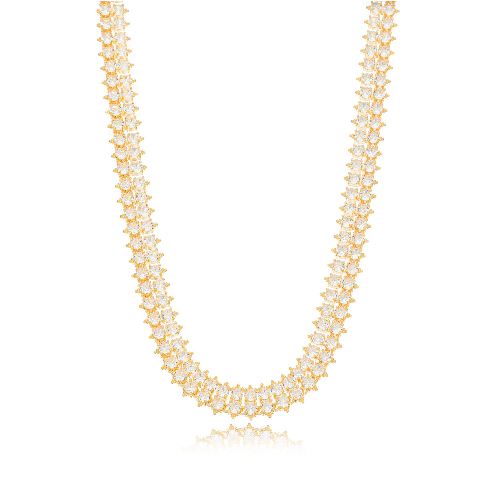 Collar choker cristales oro