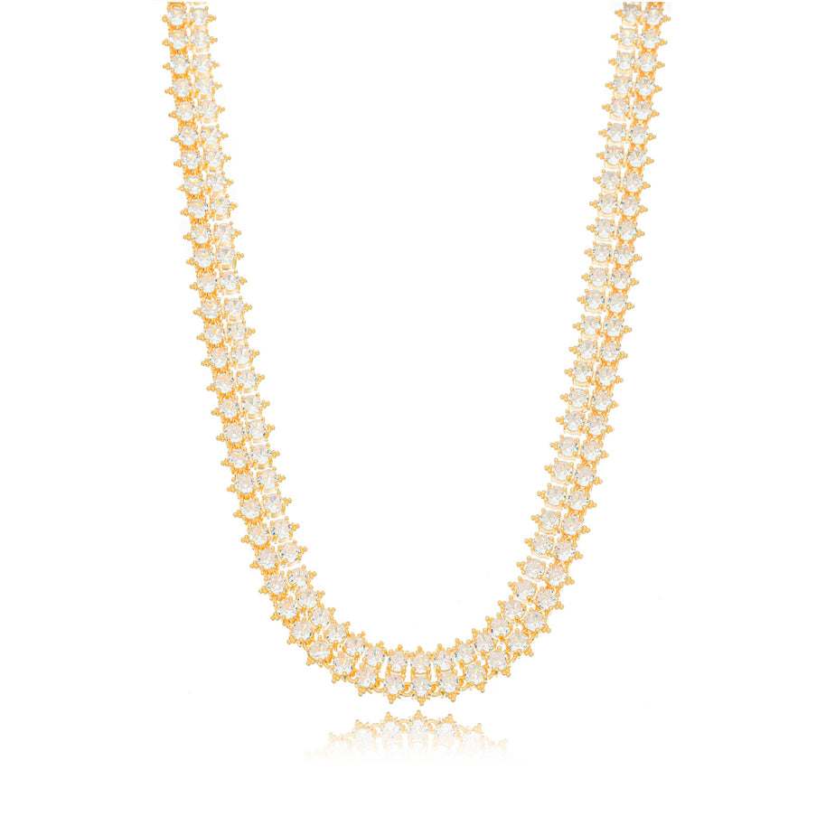 Collar choker cristales oro