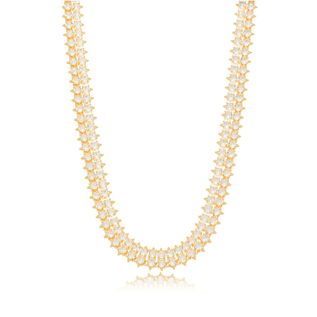 Collar choker cristales oro