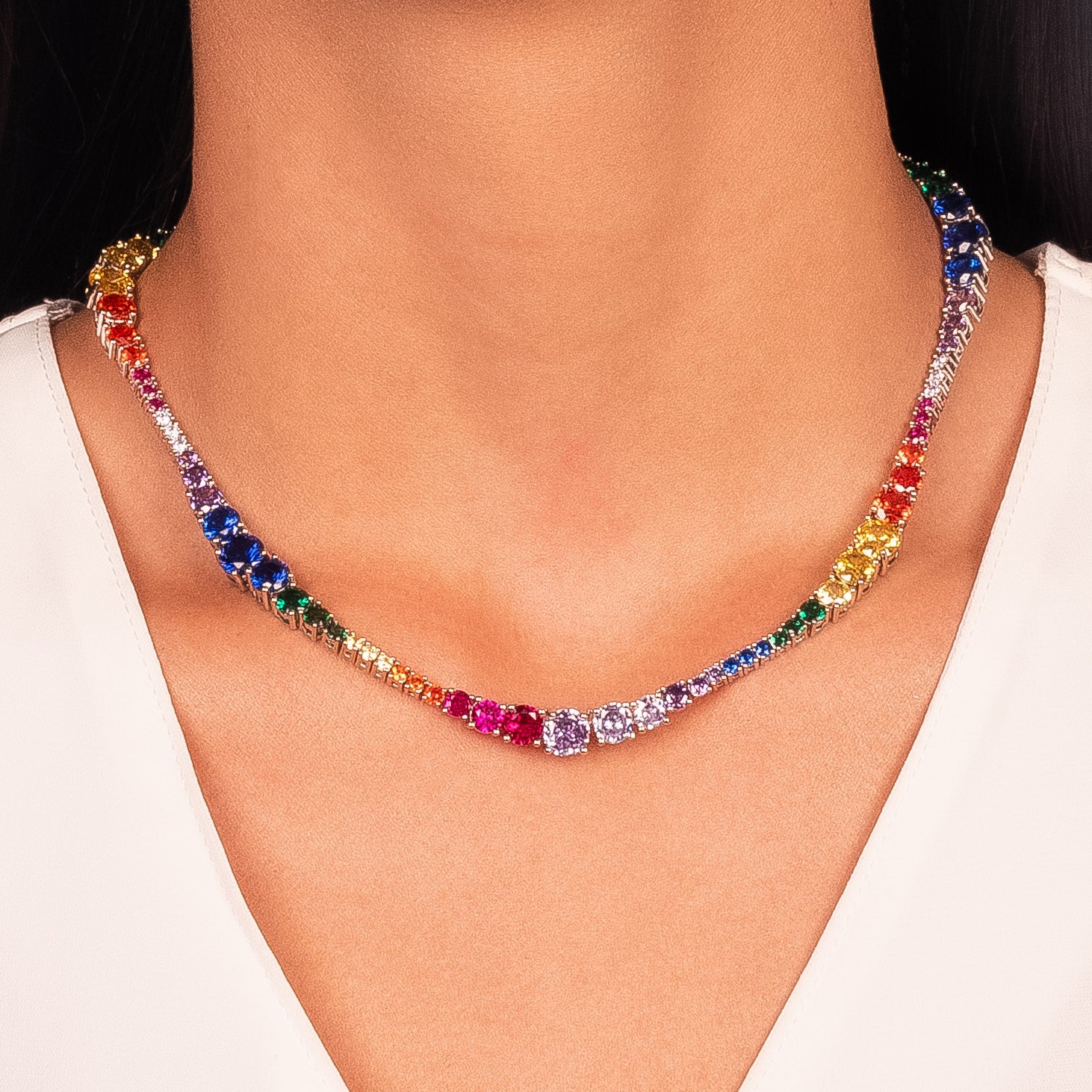 Collar choker colores rodio